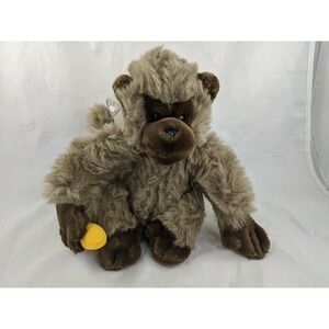 Summit Collection Brown Monkey Plush 9 Inch Banana 1988 Stuffed Animal Toy